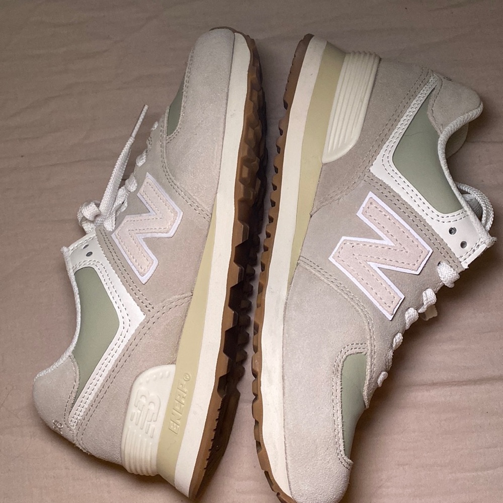 Sage green and tan new balance 574 size 7